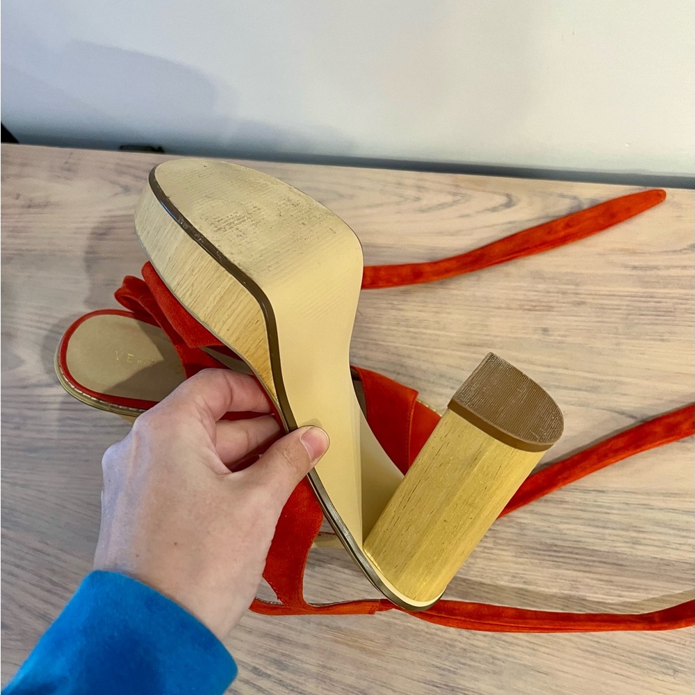 Very Volatile Red Suede Platform Sandals - Picture 10 of 13